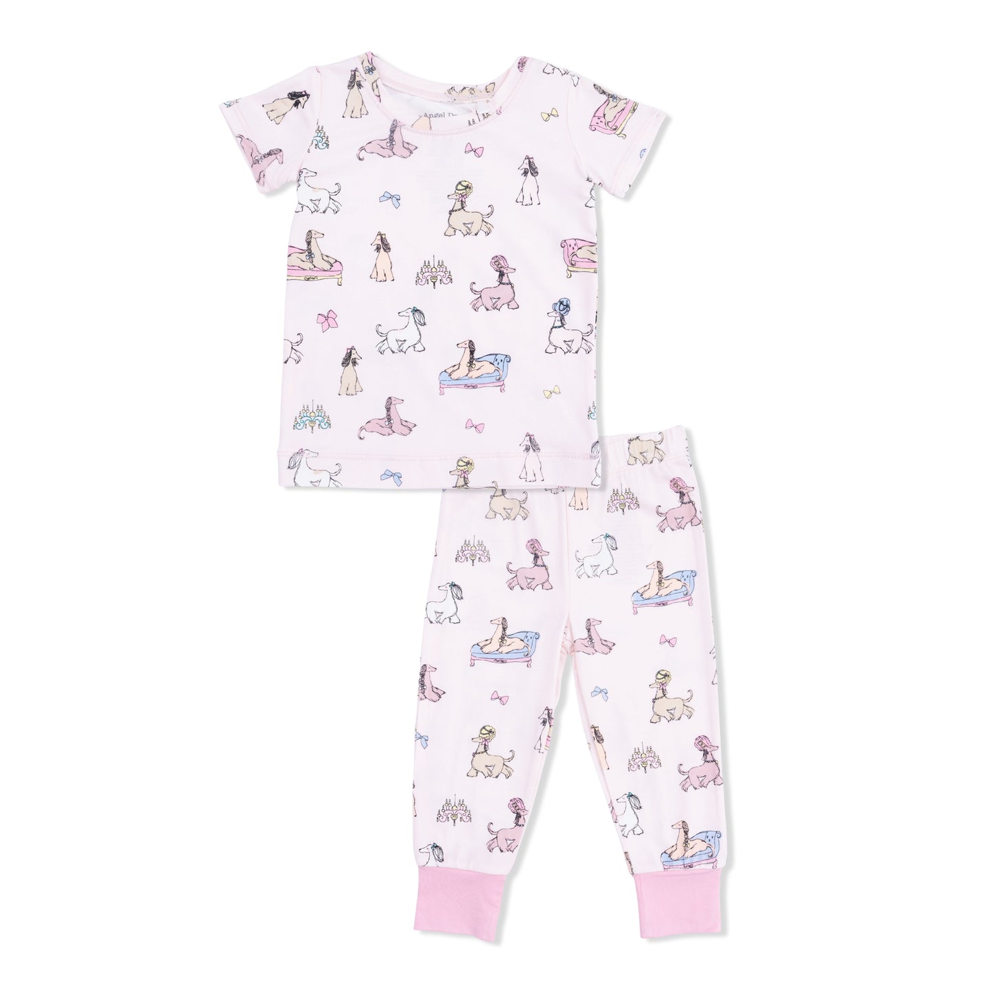 Short Sleeve Loungewear Set - Fancy Hounds With Bows