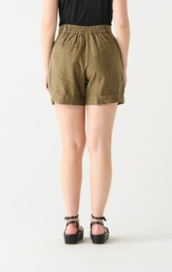 Linen Trouser Short - Khaki Green