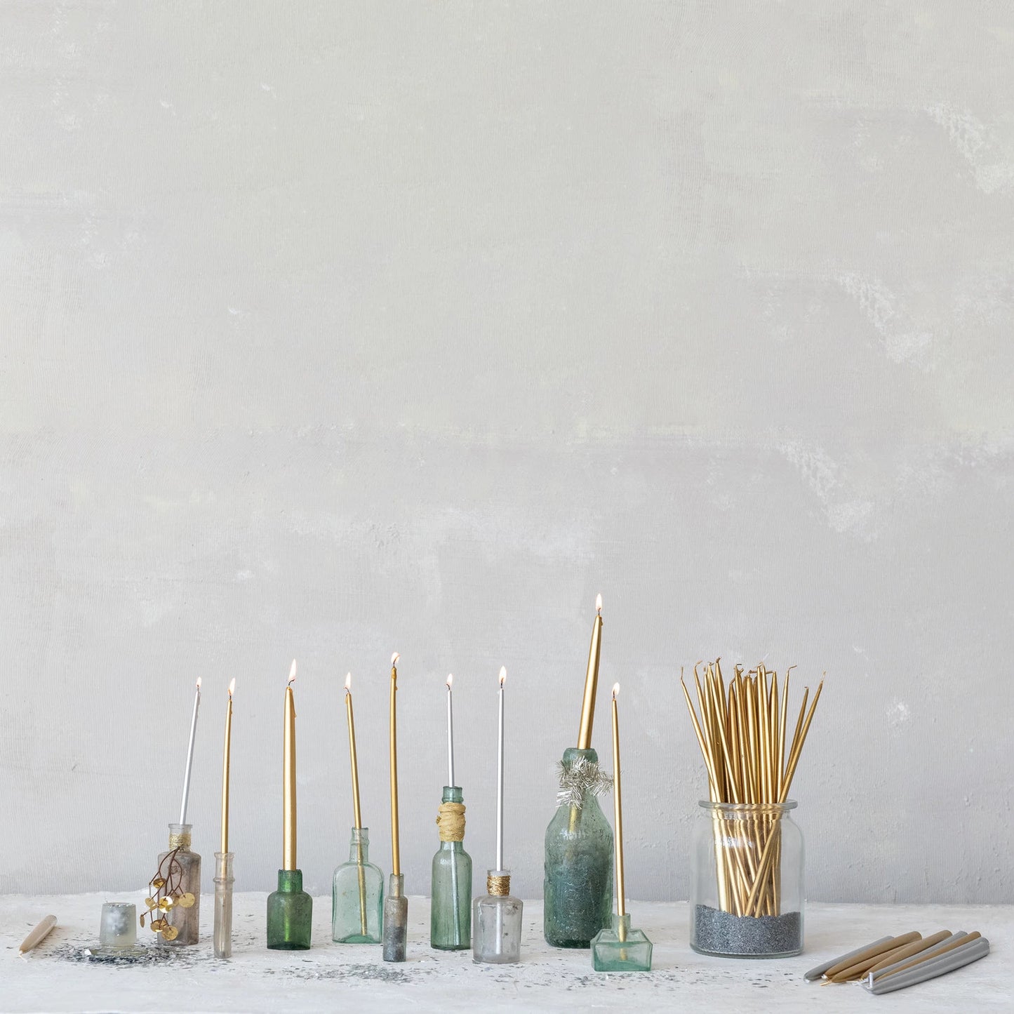 Unscented Thin Taper Candles - Gold