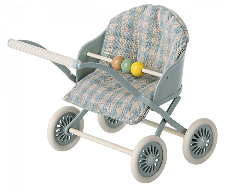 Maileg - Stroller, Baby Mice - Mint