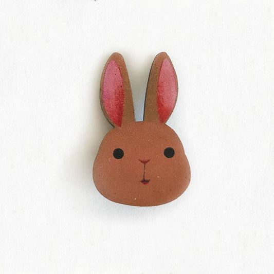 The Little Red House - Brown Rabbit Wooden Pin