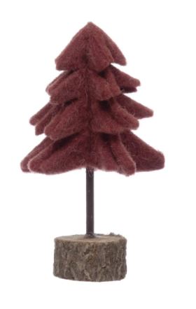 Felt Tree with Wood Slice Base - 6"