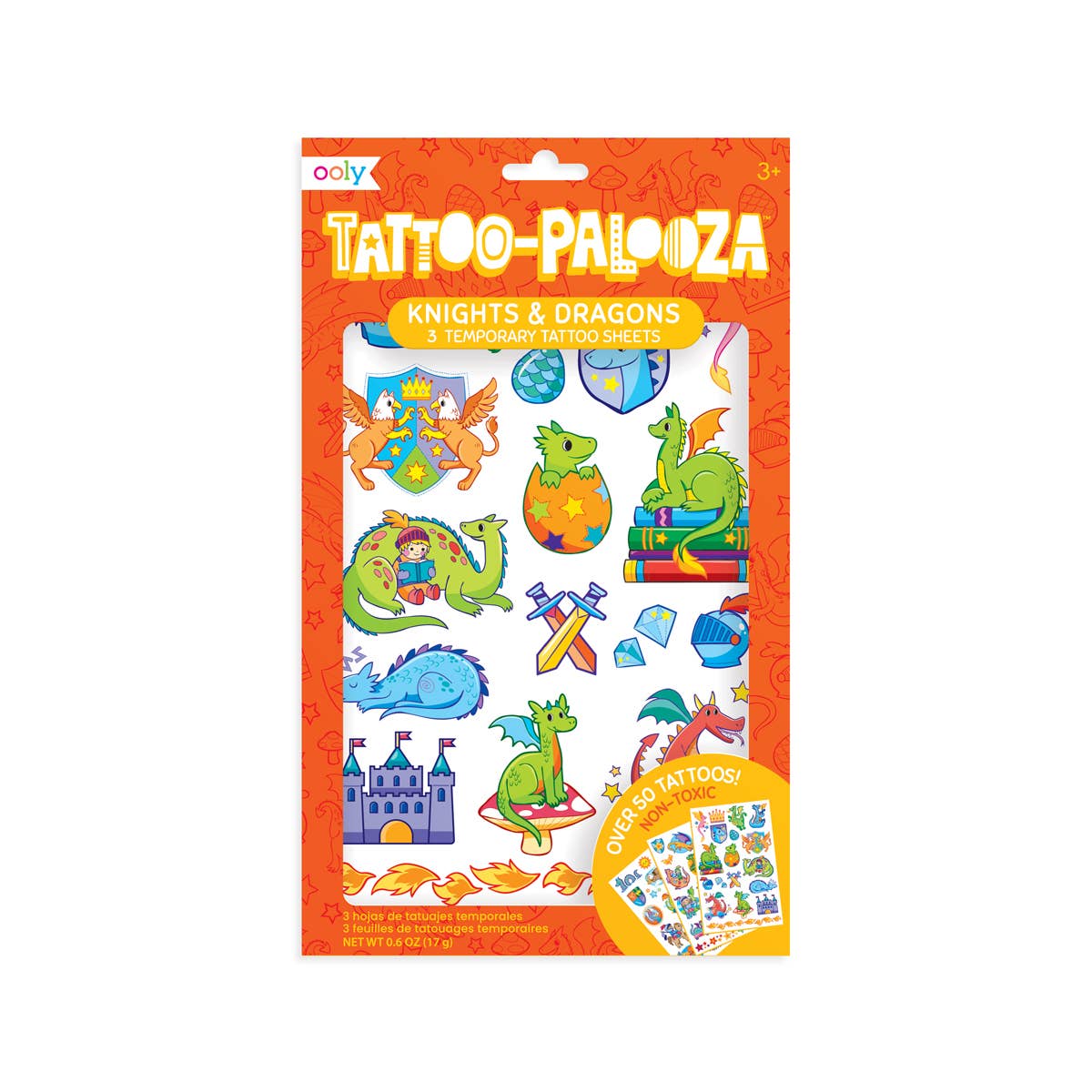 OOLY - Tattoo Palooza Temp Tattoos - Knights and Dragons