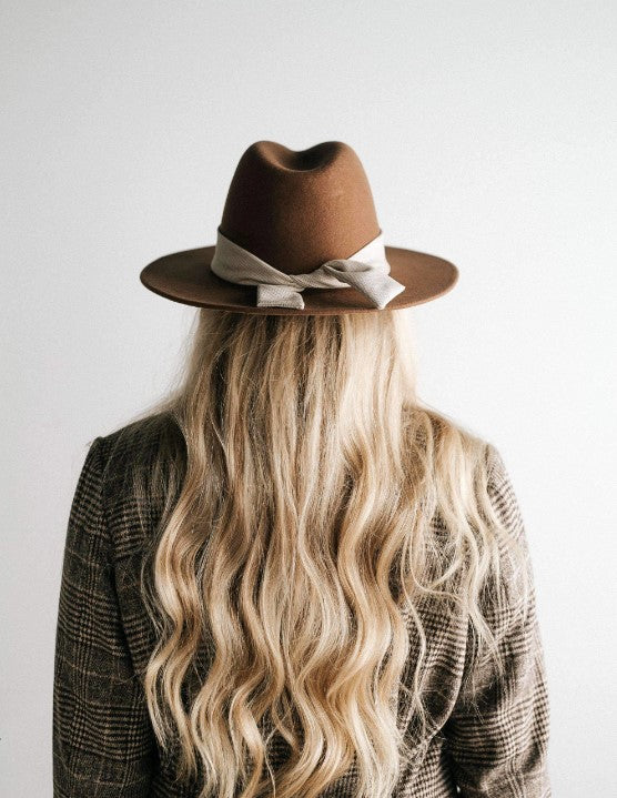 Gigi Pip - Fabric Band - Grid Pattern - Cream