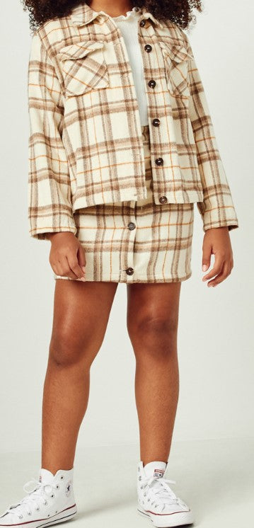 Girl's Flannel Skirt - Beige