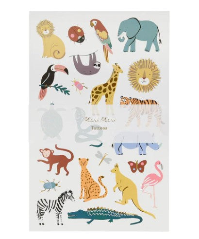 Meri Meri - Tattoo Sheet - Wild Animals