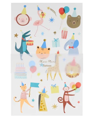Meri Meri - Tattoo Sheet - Animal Parade
