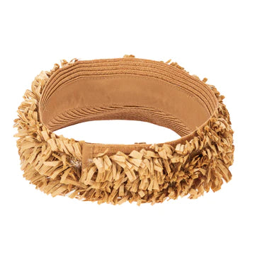San Diego Hat Company - Women's Ultrabraid Visor with Straw Fringe Band