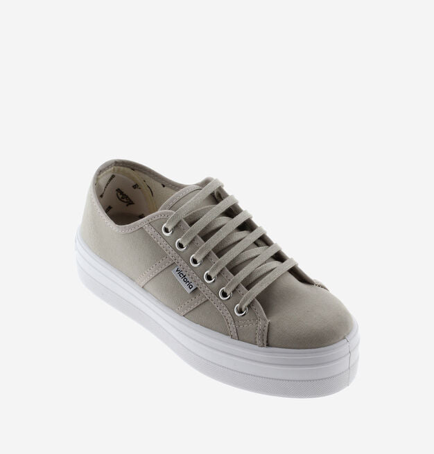 Victoria Shoes - Barcelona Platform Canvas - Beige