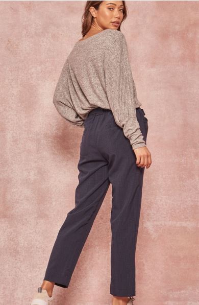 Plaid Belted Cropped Pants