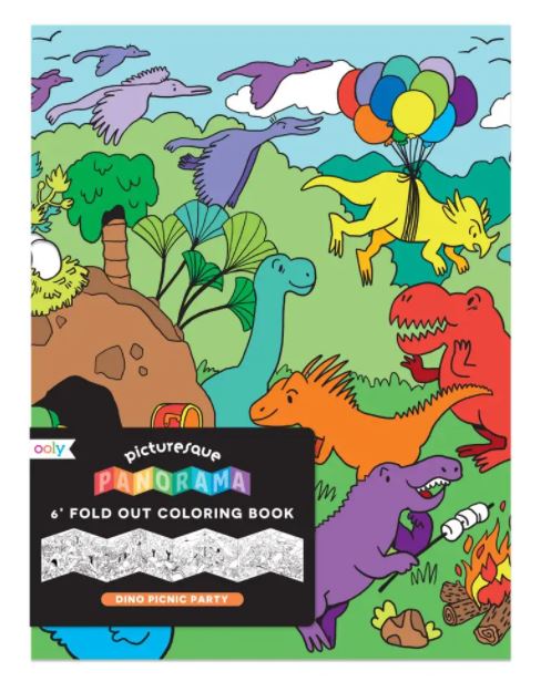 OOLY  - Picturesque Panorama Coloring Book - Dino Picnic Party