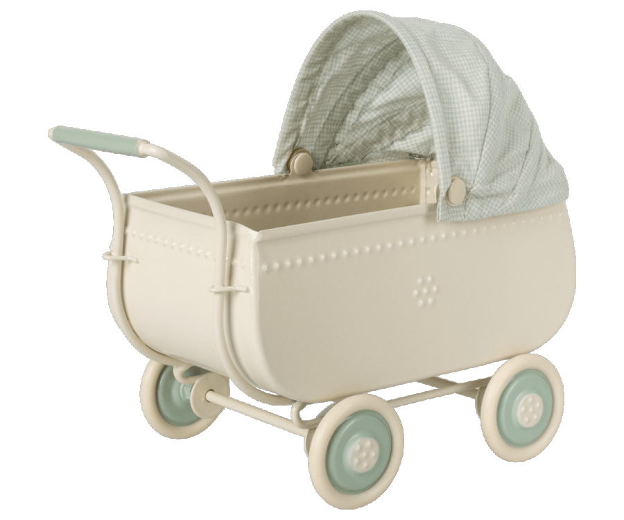 Maileg - Pram, Micro - Blue