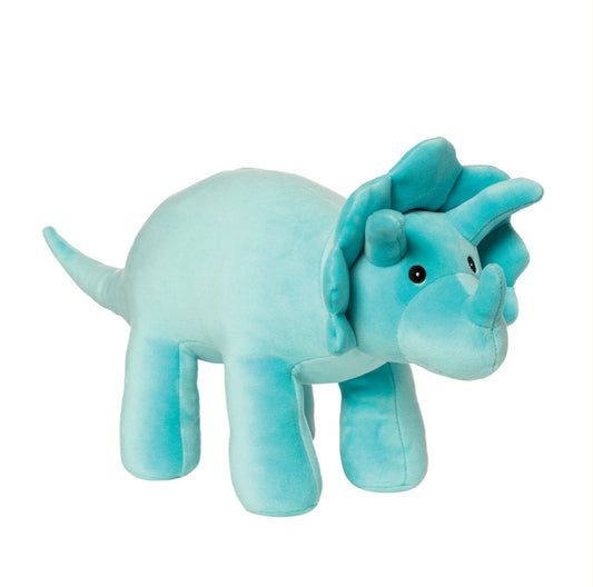 Manhattan Toy Company - Velveteen Dino Spike Triceratops - Aqua