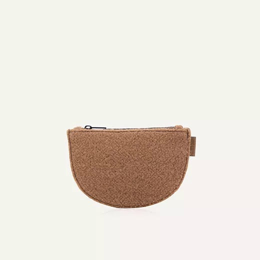 Monk and Anna Half Moon Wallet - wool cacao