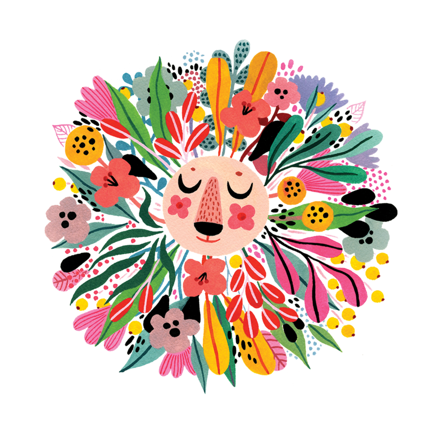 Tattly - Floral Lion Tattoo Pair