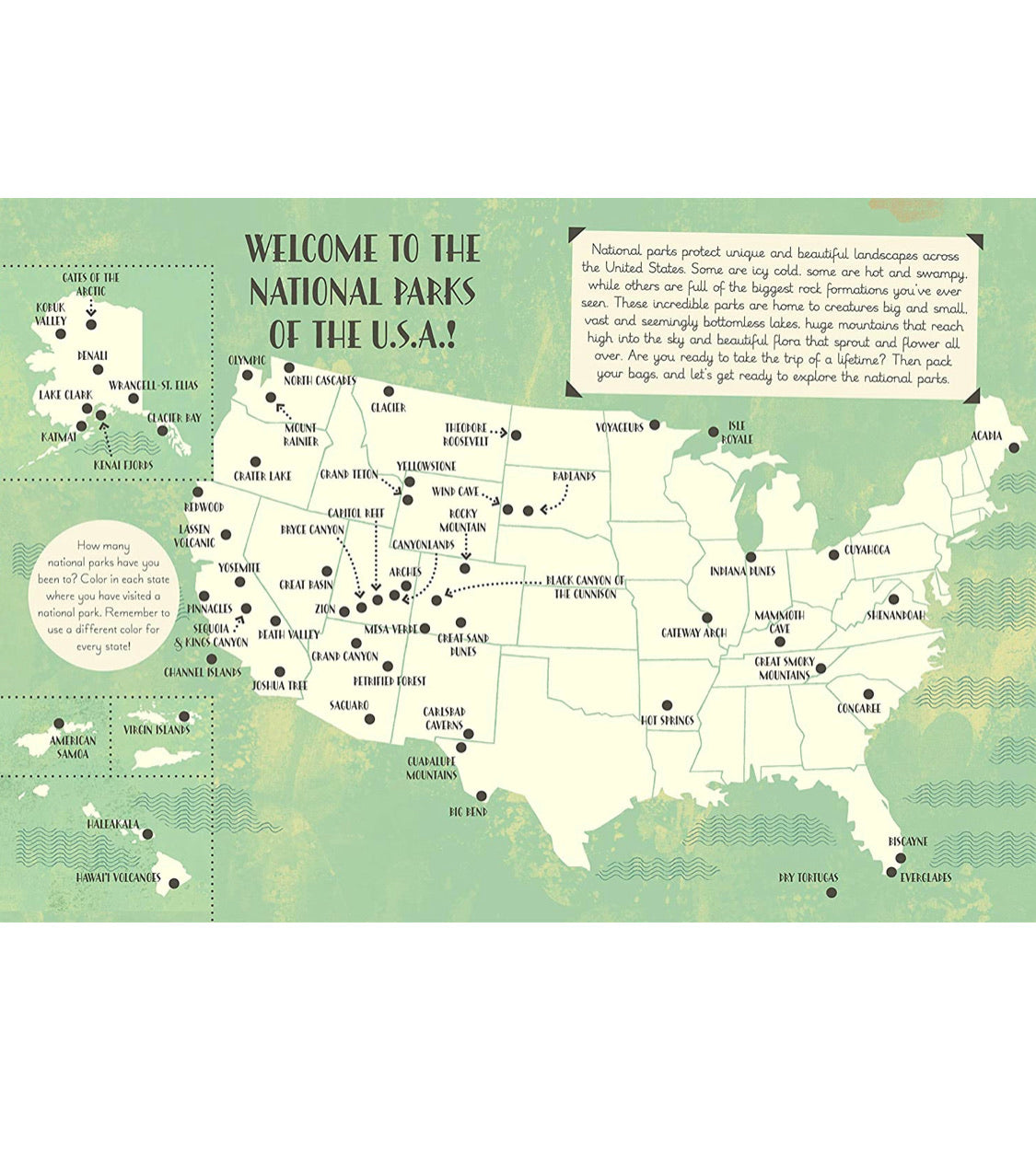 National Parks of the USA Activity Book