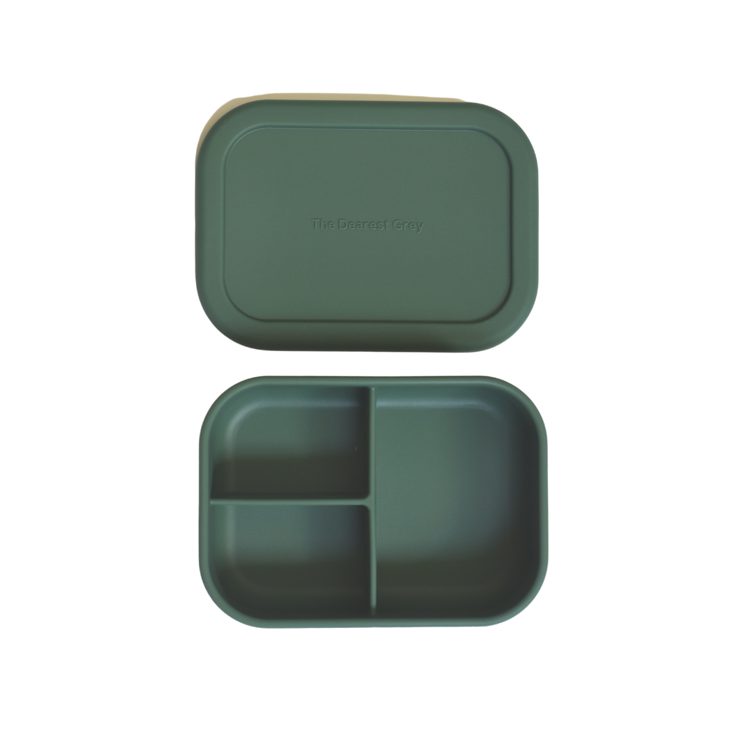 The Dearest Grey Silicone Bento Box | Green Tie Dye