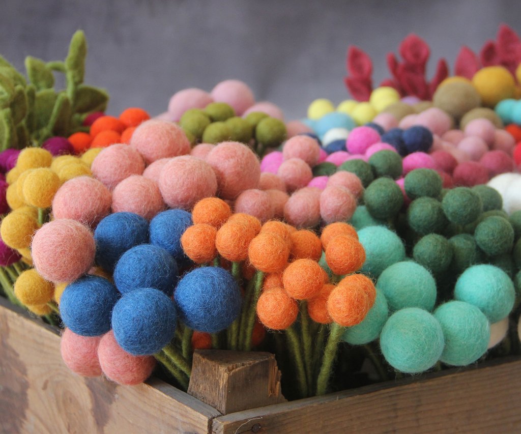 Én Gry & Sif - Large Felt Flower - Sea Blue