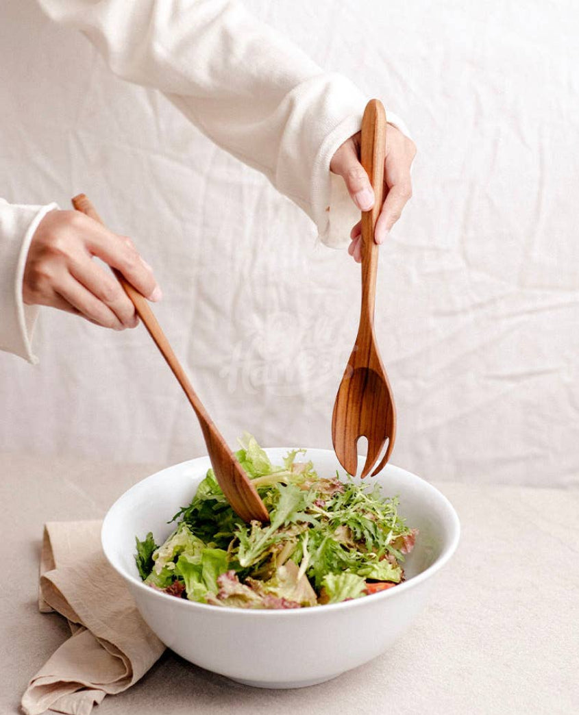 Teak Wooden Salad Servers Set