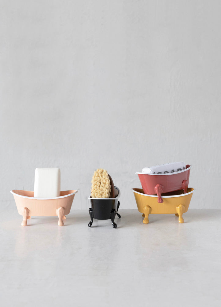 Miniature Enamel Bathtub - Vintage Black