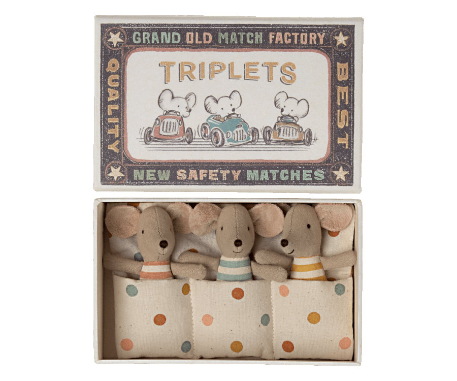 Maileg - Baby Triplets in Matchbox