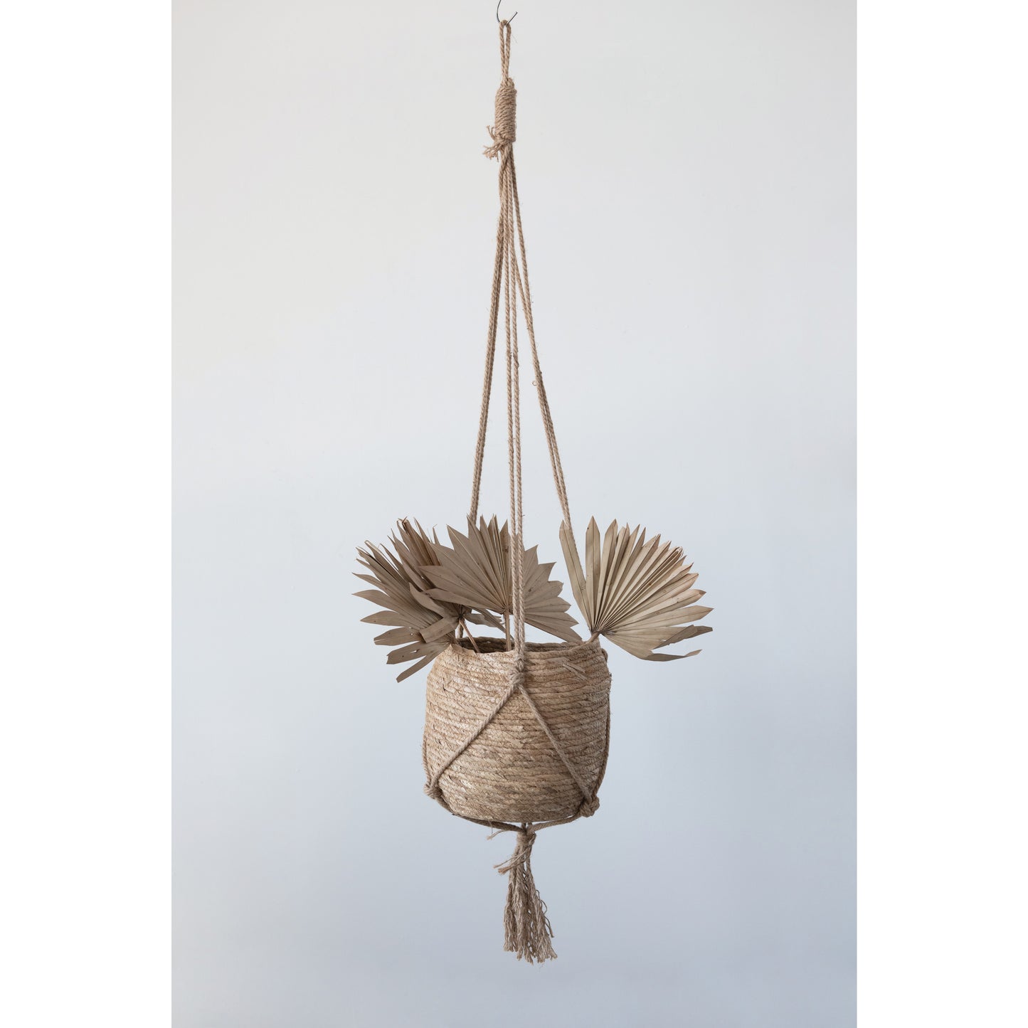 Straw Planter With Jute Hanger