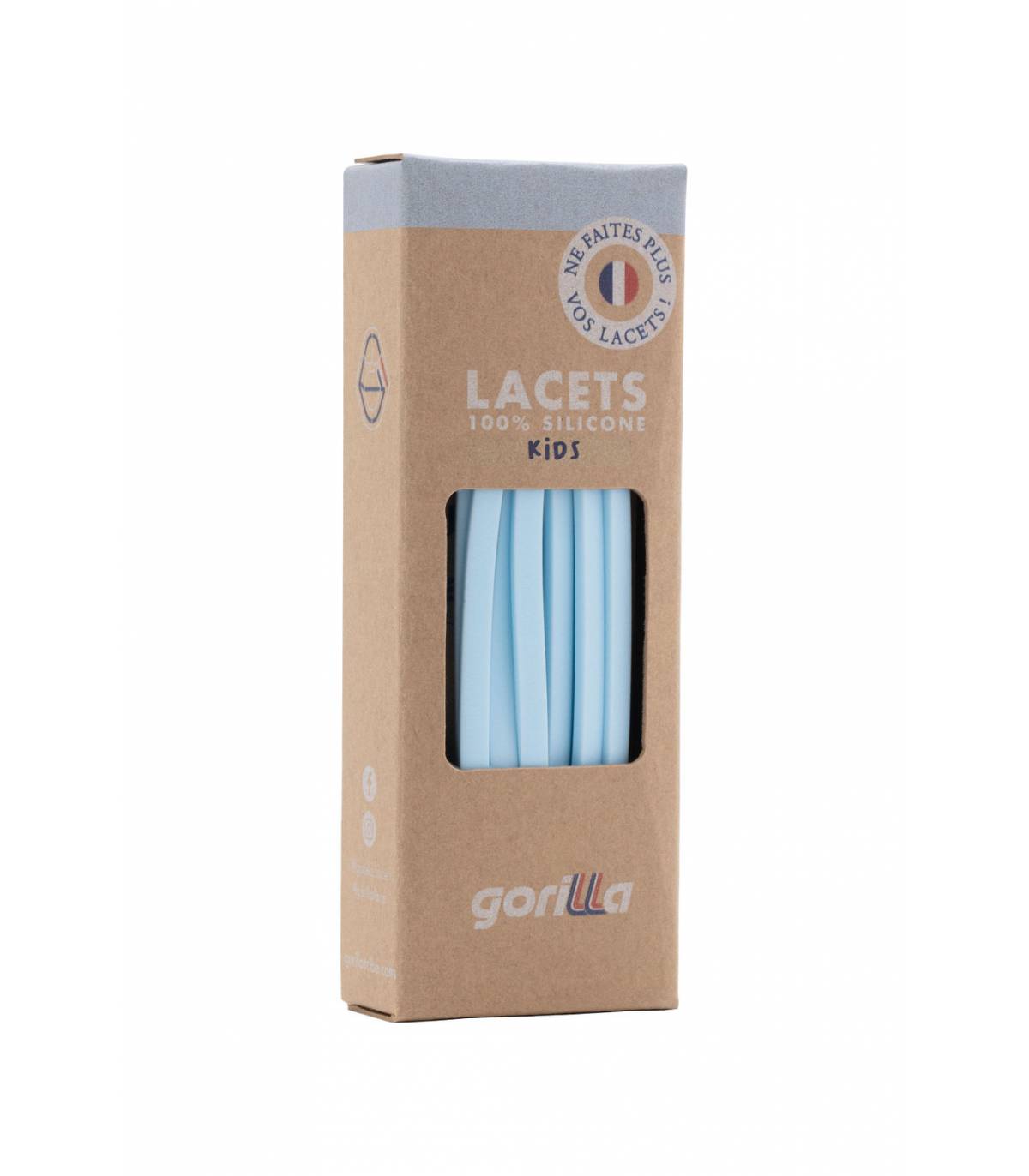 Gorilla - Kids Silicone Shoelaces - Ciel