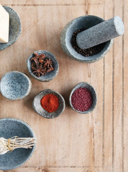 Natural Stone Mortar + Pestle