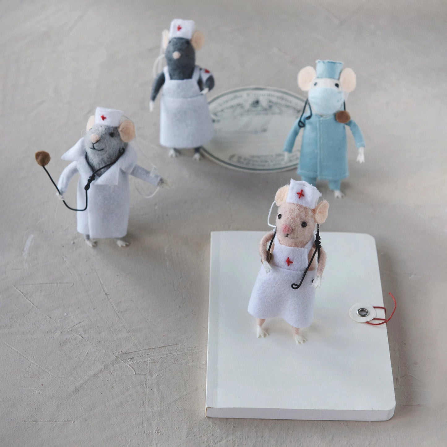 Felt Medical Professional Mouse Ornament