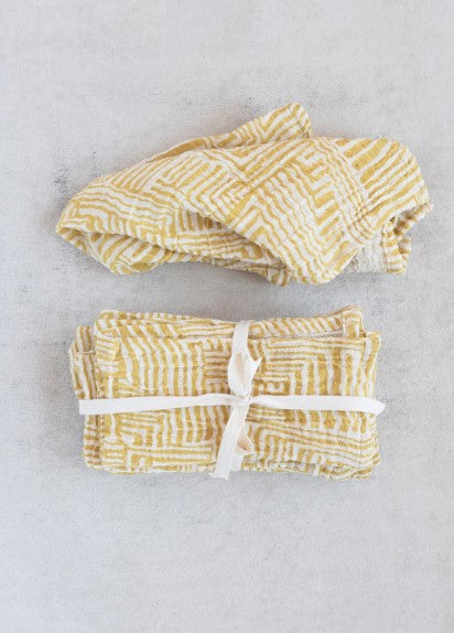 Cotton Napkins With Kuba Cloth Pattern