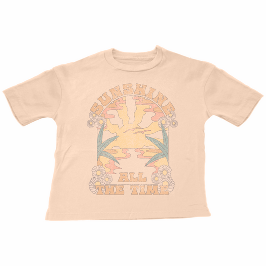 Sunshine All The Time Graphic Tee - Faded Pink