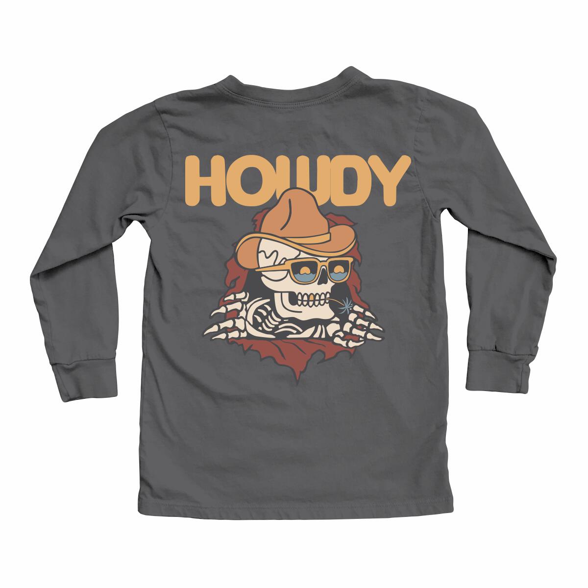 Howdy Partner Long Sleeve Tee - Vintage Black