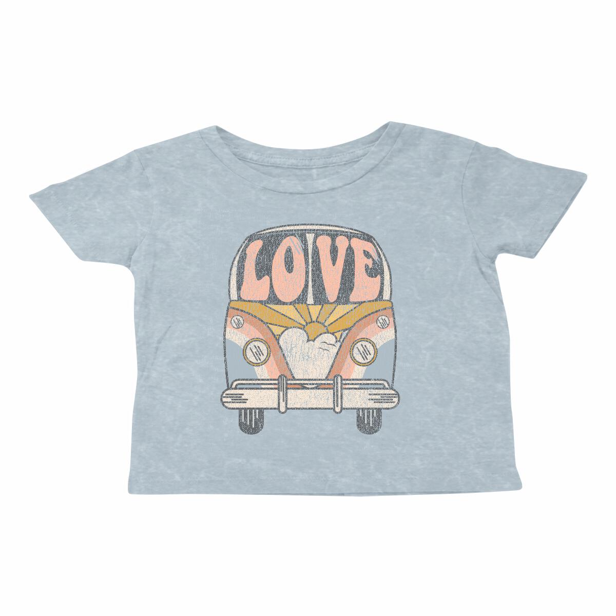 Love Bus Boxy Tee - Mineral Denim