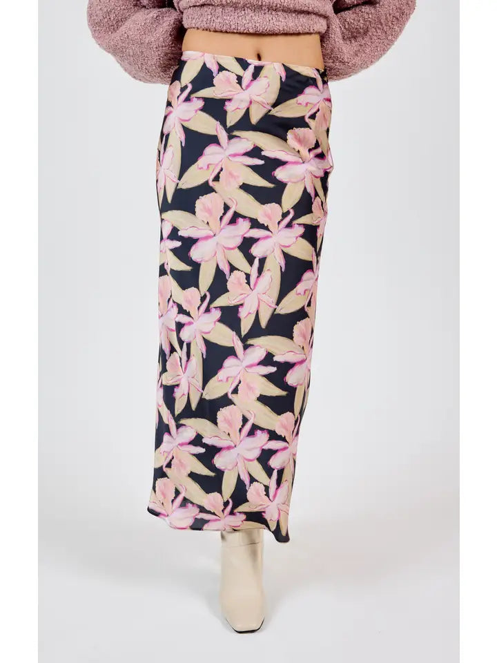 Candlelight Maxi Skirt - Black Multi