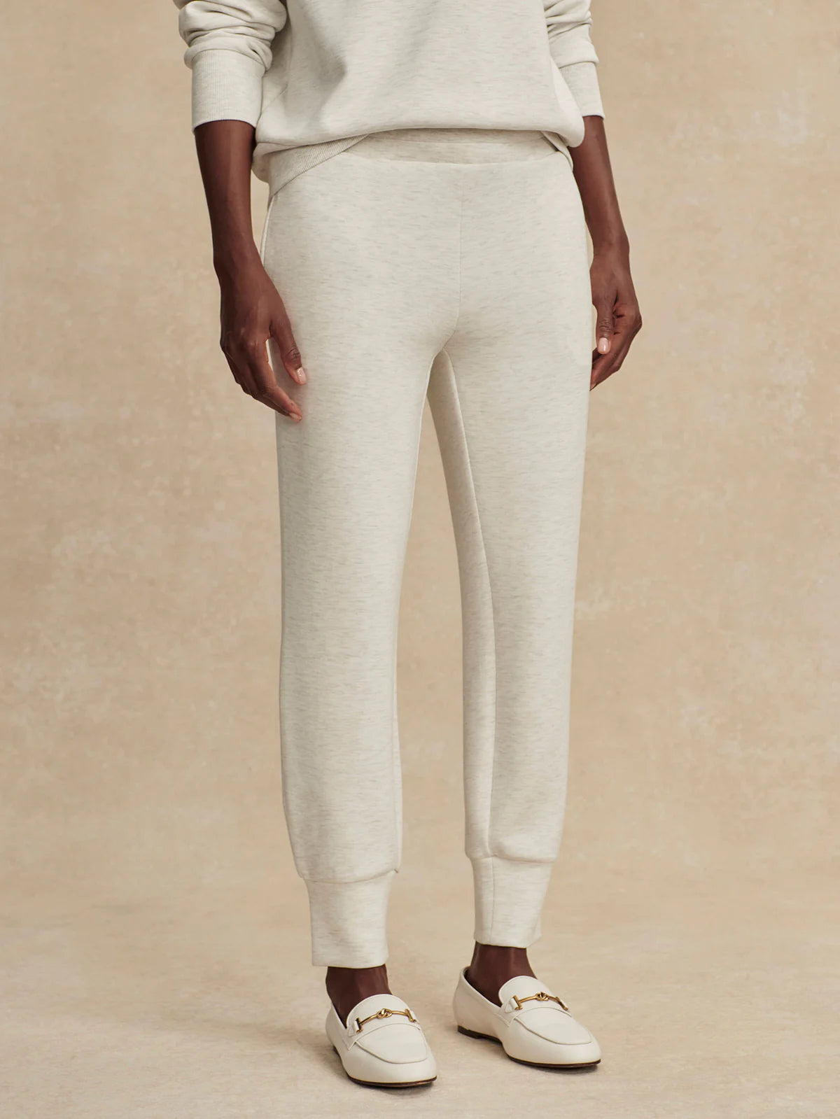 Varley - Slim Cuff Pant - Ivory Marl - 27.5"