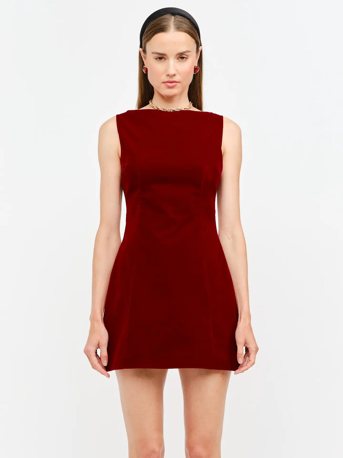 Velvet Mini Dress - Red