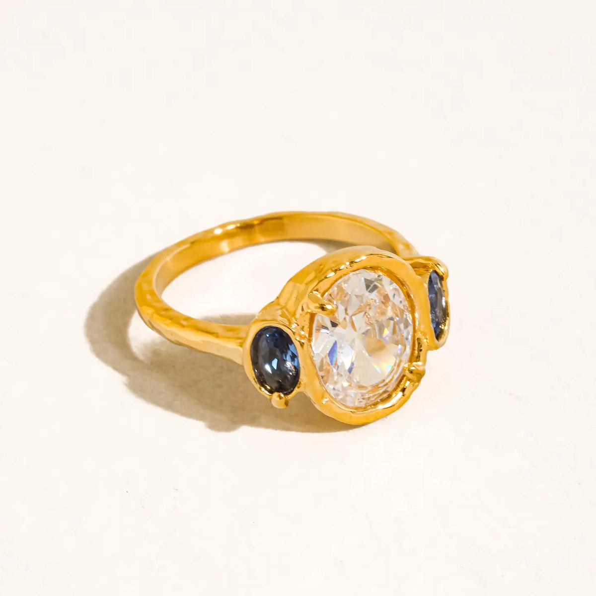 Chamonix 18K Gold Non-Tarnish Vintage Statement Trio Ring - Yellow Gold