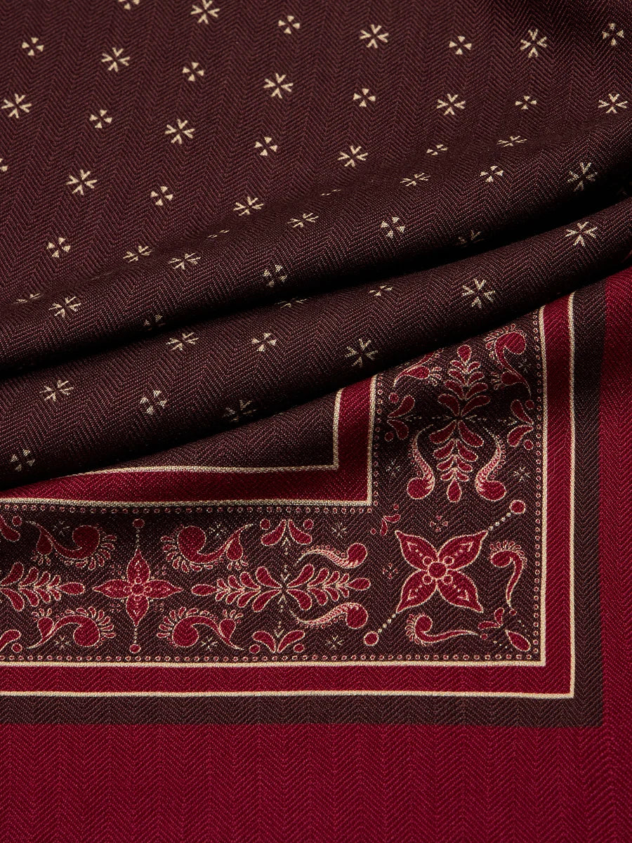 Varley - Wool Blend Border Scarf - Rumba Rose