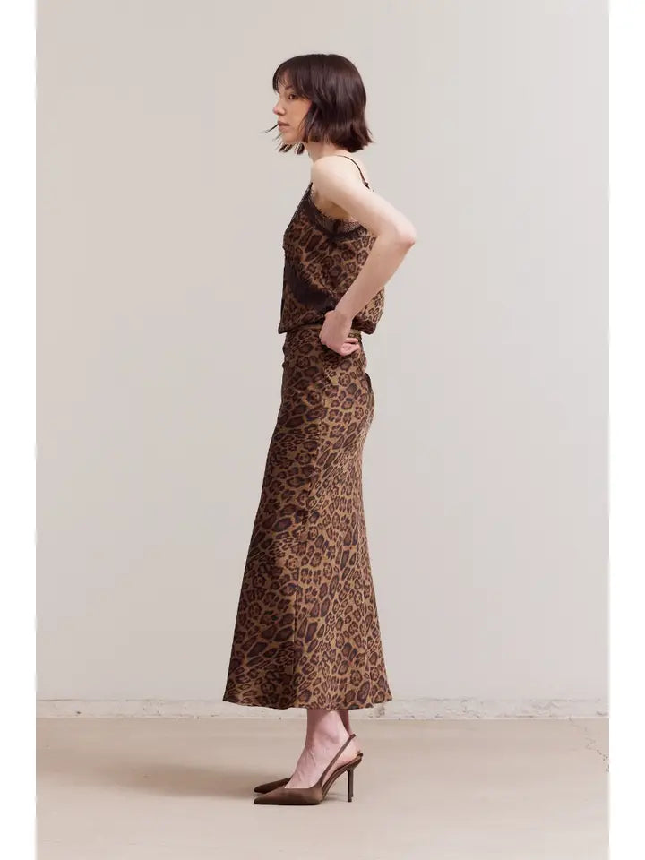 Grade + Gather - Mermaid Fit Maxi Skirt - Leopard