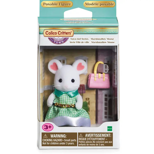 Calico Critters - Doll Figure - White Mouse in Satin Dress