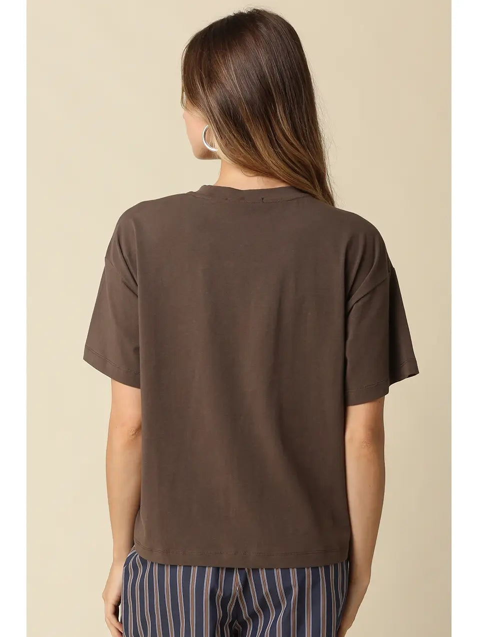 Elora Relaxed Tee - Brown