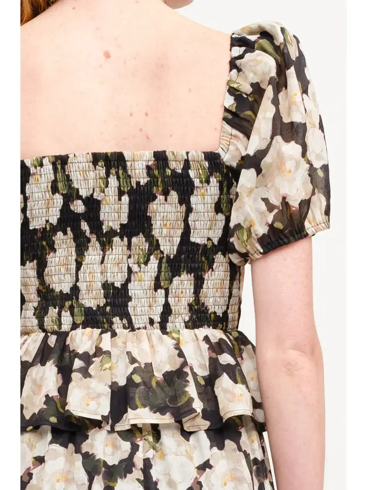 Clemence Blouse - Black Floral