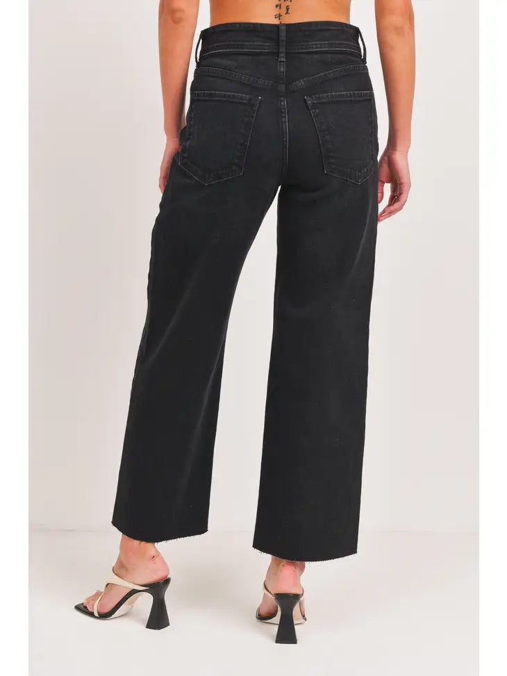 High Rise Utility Wide Leg - Black