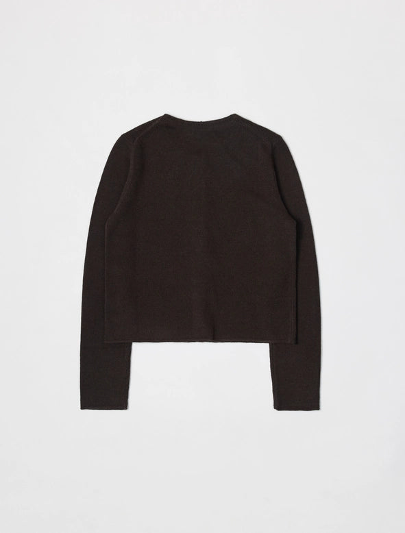 The Molly Cardigan - Lightweight Cropped Cardigan - Dark Brown