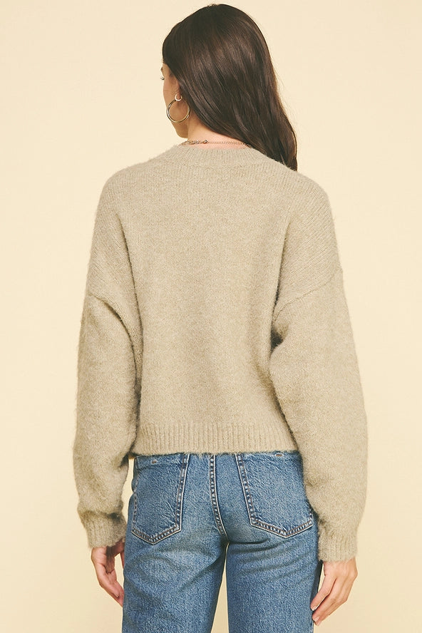 Long Sleeve Sweater Pullover - Moss