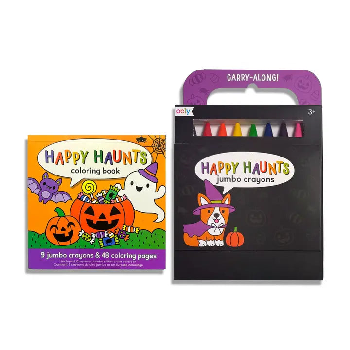 OOLY - Carry Along Crayon + Coloring Book Kit - Happy Haunts