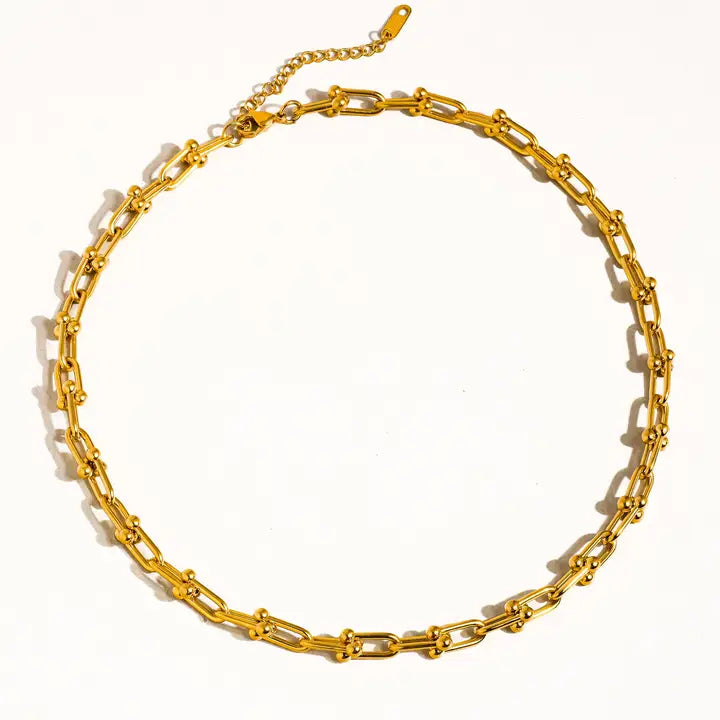 Denise 18K Gold Non-Tarnish Bold Chain Necklace- Yellow Gold