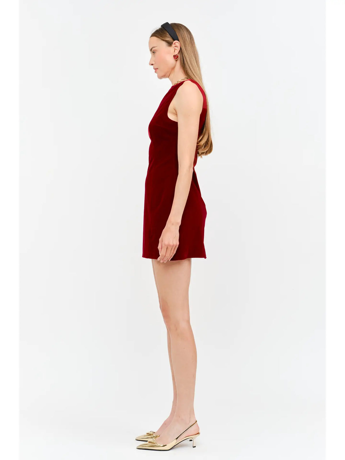 Velvet Mini Dress - Red