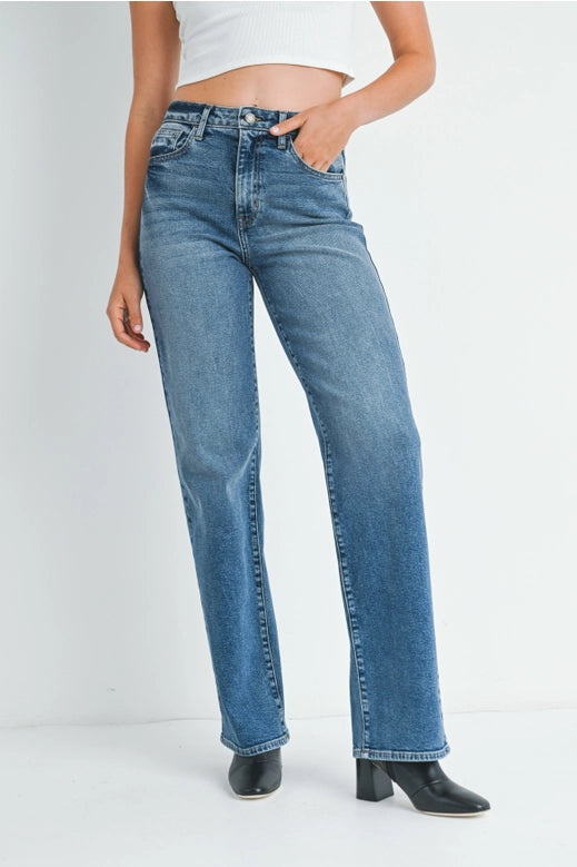 Longer Length Straight - Medium Wash