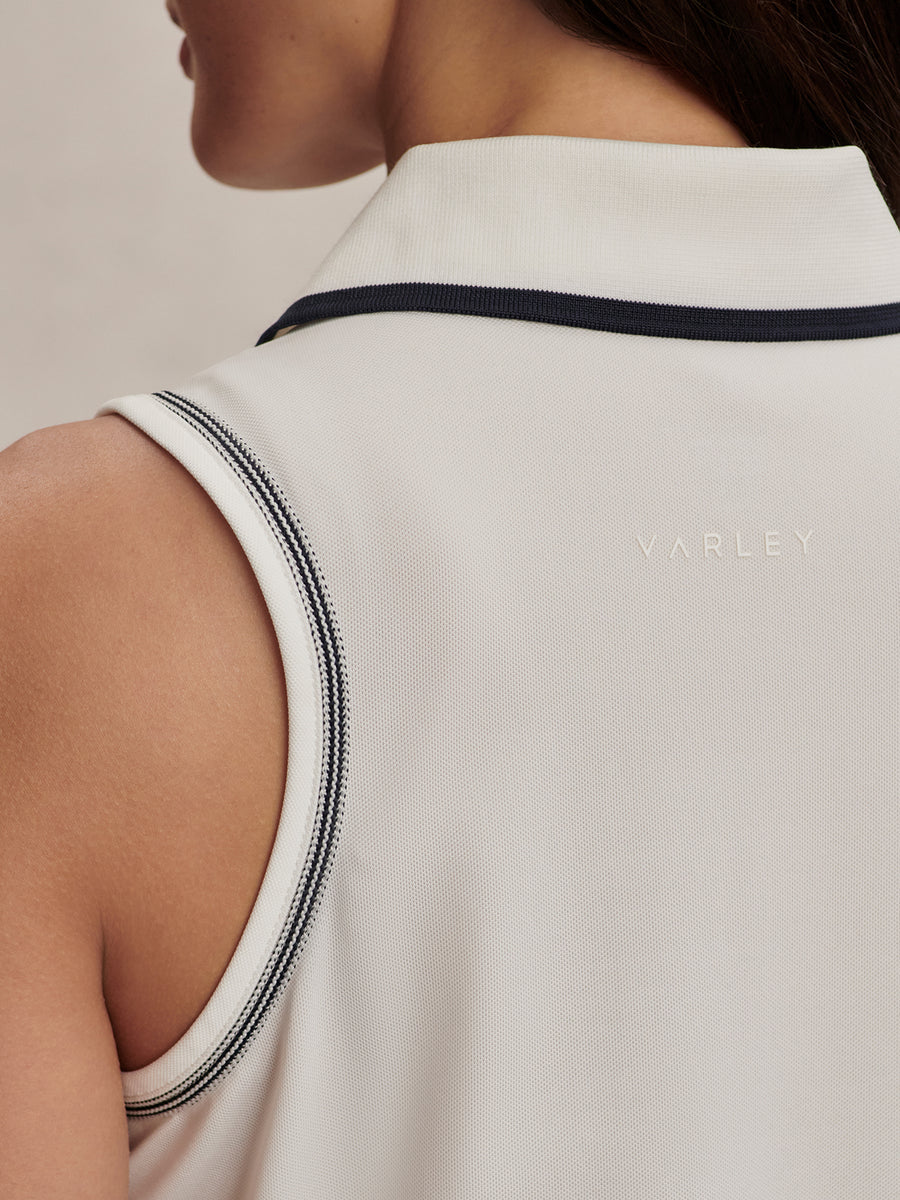 Varley - Cammie Performance Tank - White/Blue Nights